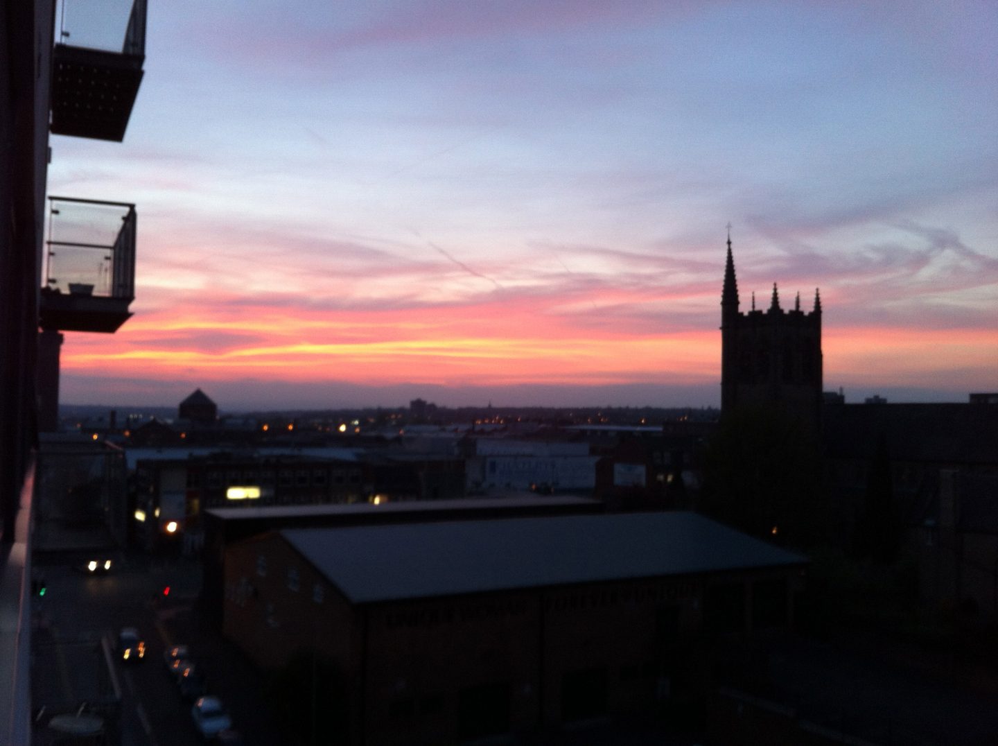 Sunset over Manchester from my balcony